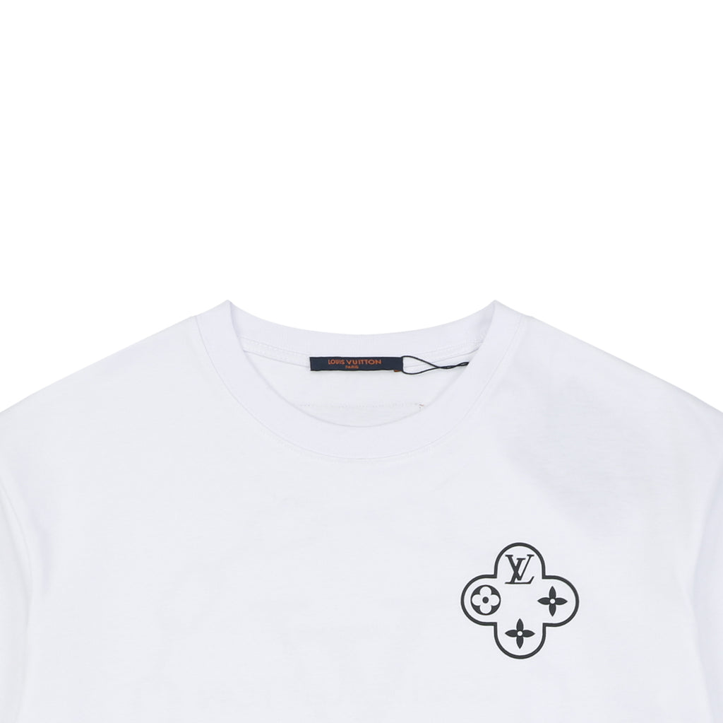 Louis Vuitton Circle Chain Monogram Print Short Sleeve T-Shirt - White