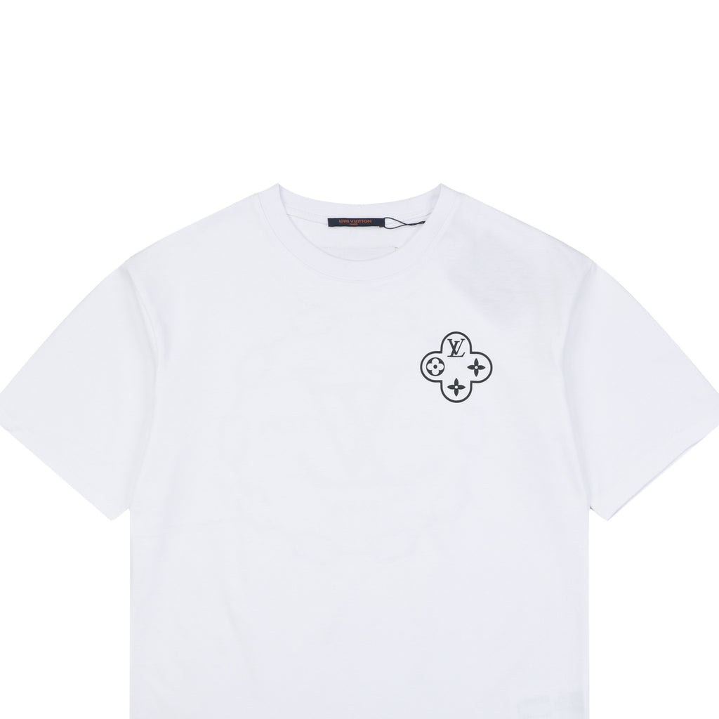 Louis Vuitton Circle Chain Monogram Print Short Sleeve T-Shirt - White