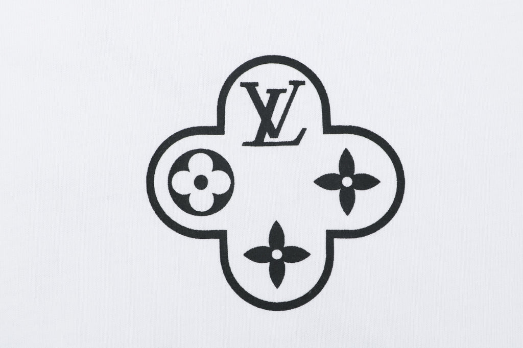 Louis Vuitton Circle Chain Monogram Print Short Sleeve T-Shirt - White