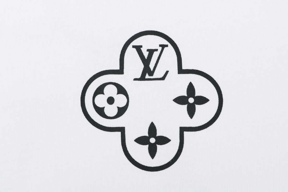 Louis Vuitton Circle Chain Monogram Print Short Sleeve T-Shirt - White