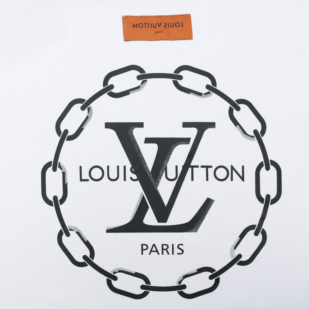 Louis Vuitton Circle Chain Monogram Print Short Sleeve T-Shirt - White
