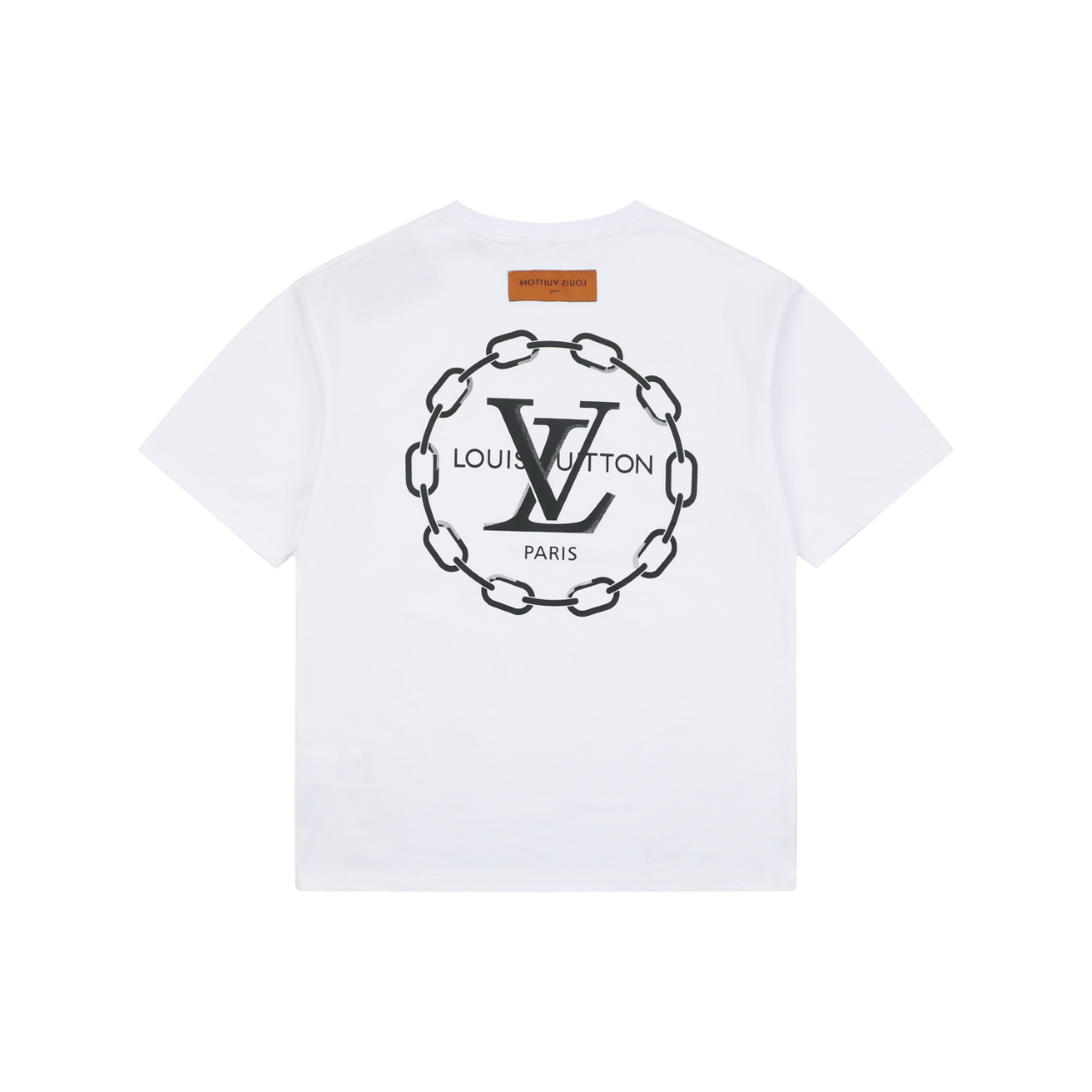 Louis Vuitton Circle Chain Monogram Print Short Sleeve T-Shirt - White