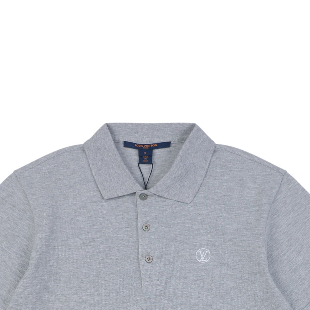 Louis Vuitton Small Monogram Embroidered Polo Shirt Short Sleeve - Grey