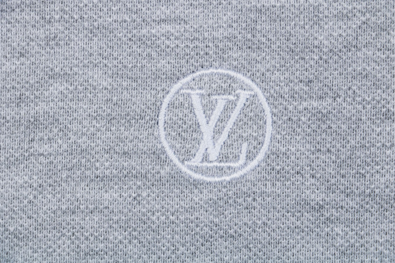 Louis Vuitton Small Monogram Embroidered Polo Shirt Short Sleeve - Grey
