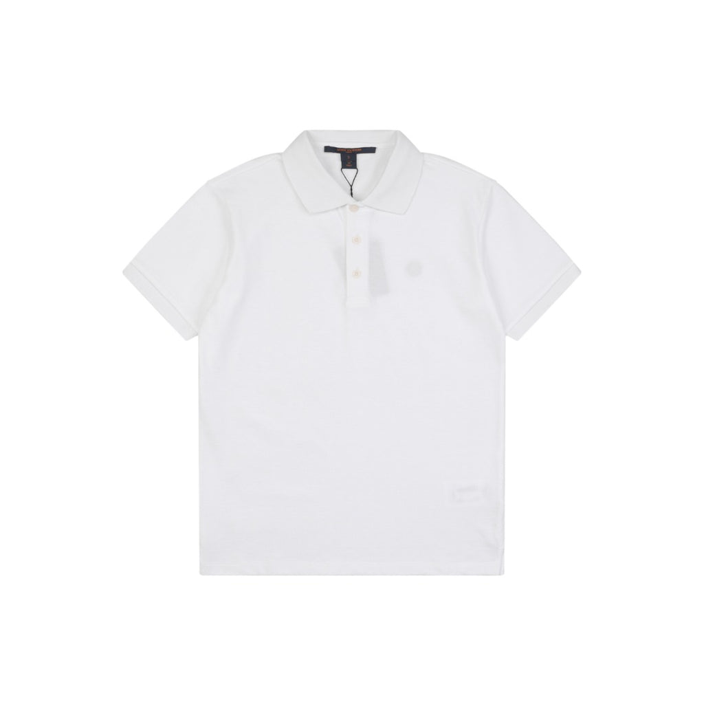 Louis Vuitton Small Monogram Embroidered Polo Shirt Short Sleeve - White