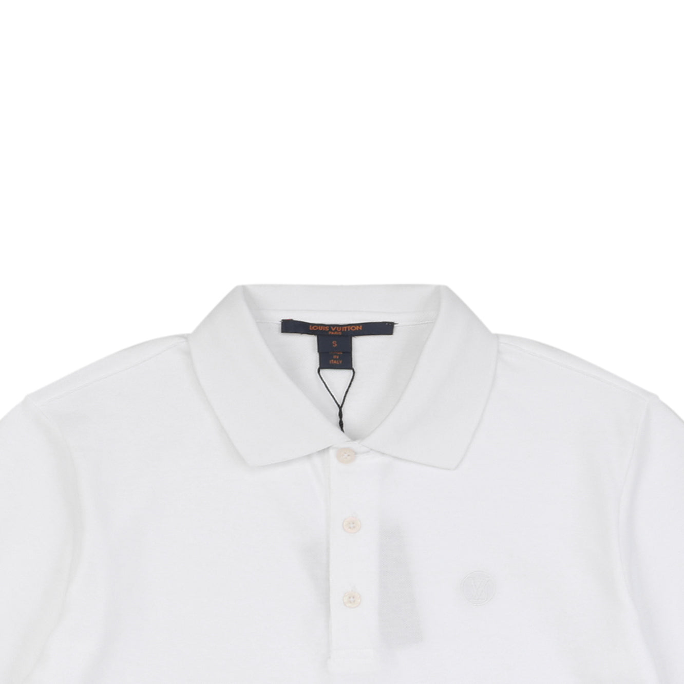 Louis Vuitton Small Monogram Embroidered Polo Shirt Short Sleeve - White