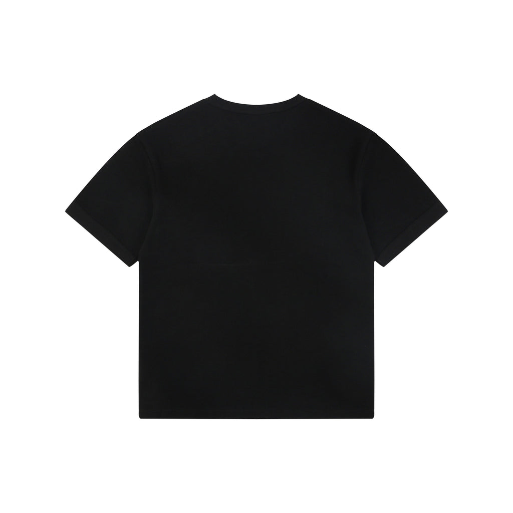 Prada Triangle Logo Waffle-Knit Short-Sleeve T-Shirt Black