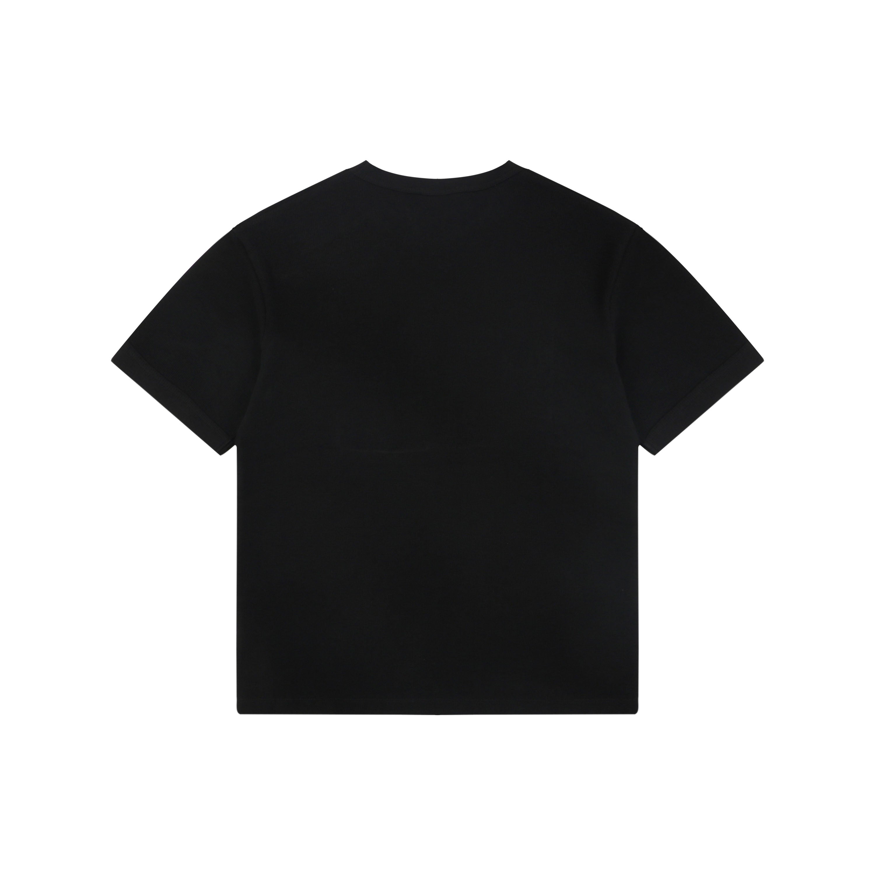 Prada Triangle Logo Waffle-Knit Short-Sleeve T-Shirt Black