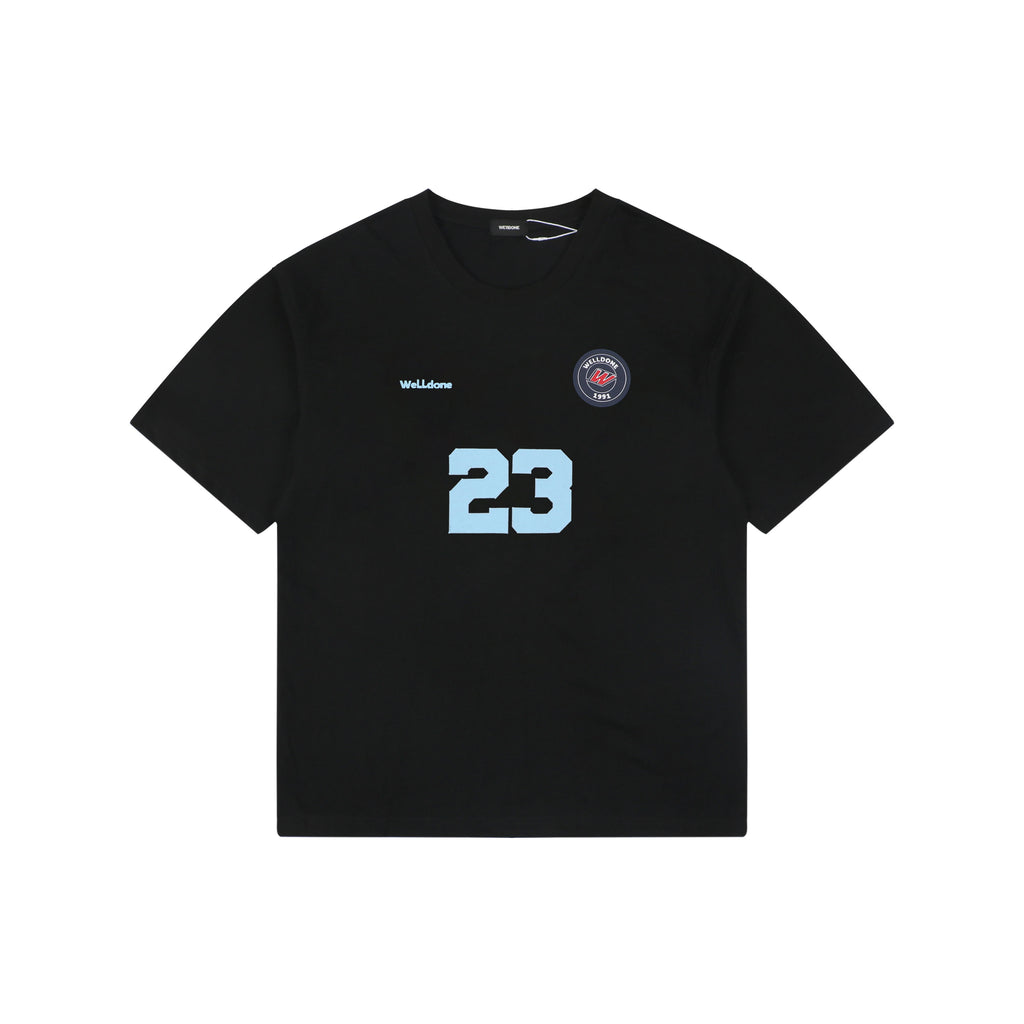 We11done Number 23 Graphic Print Short-Sleeve T-Shirt Black