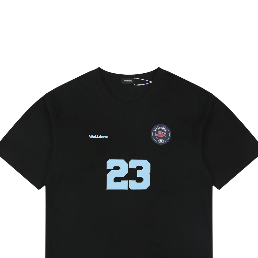 We11done Number 23 Graphic Print Short-Sleeve T-Shirt Black
