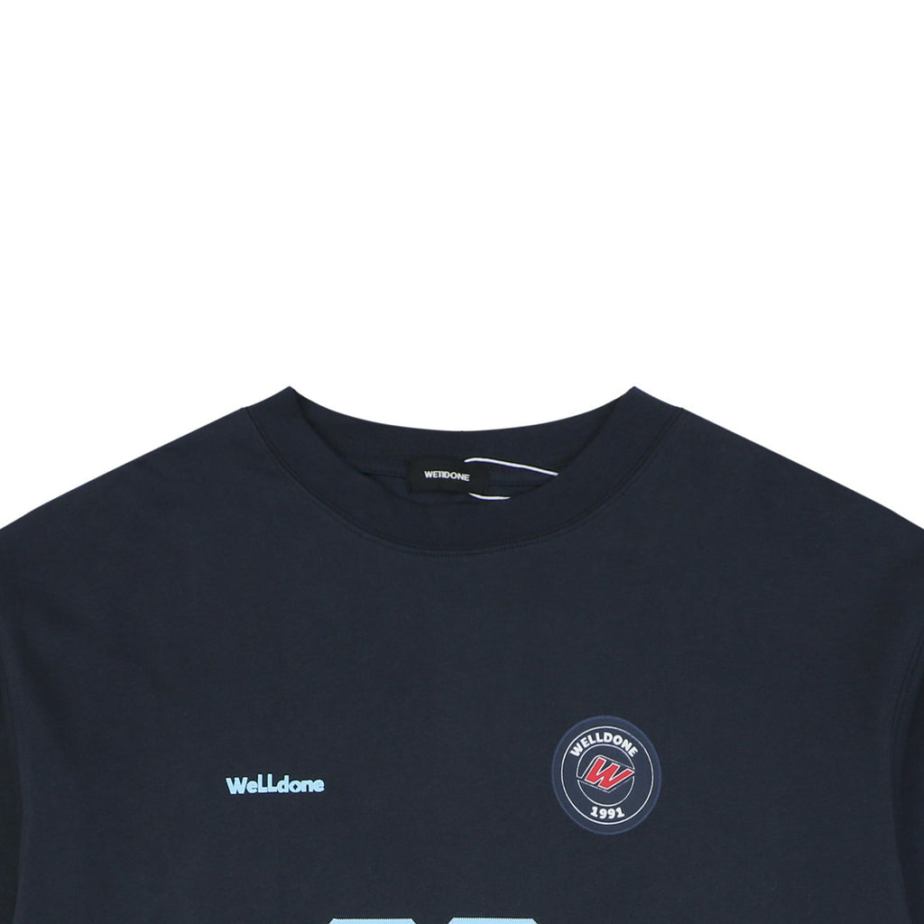 We11done Number 23 Graphic Print Short-Sleeve T-Shirt Navy