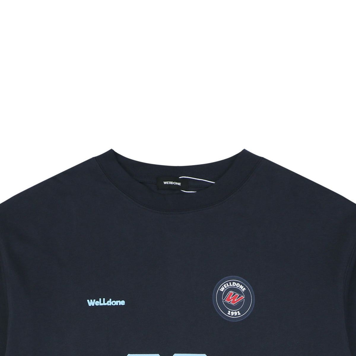 We11done Number 23 Graphic Print Short-Sleeve T-Shirt Navy