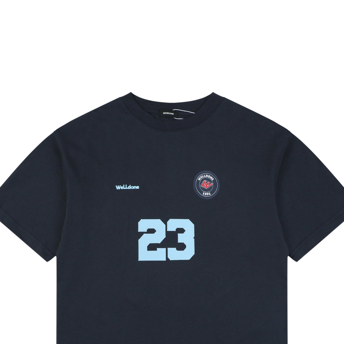 We11done Number 23 Graphic Print Short-Sleeve T-Shirt Navy
