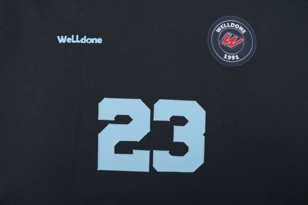 We11done Number 23 Graphic Print Short-Sleeve T-Shirt Navy