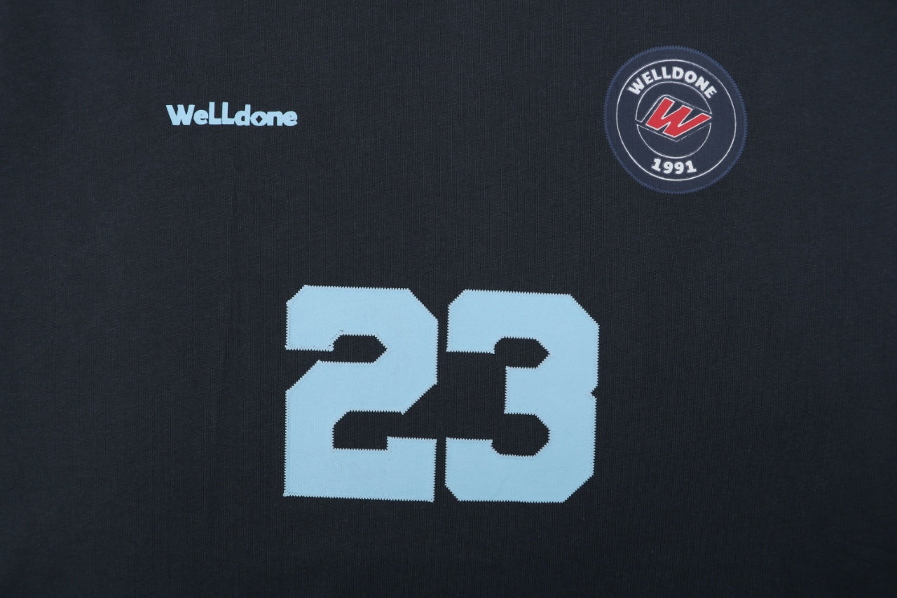 We11done Number 23 Graphic Print Short-Sleeve T-Shirt Navy