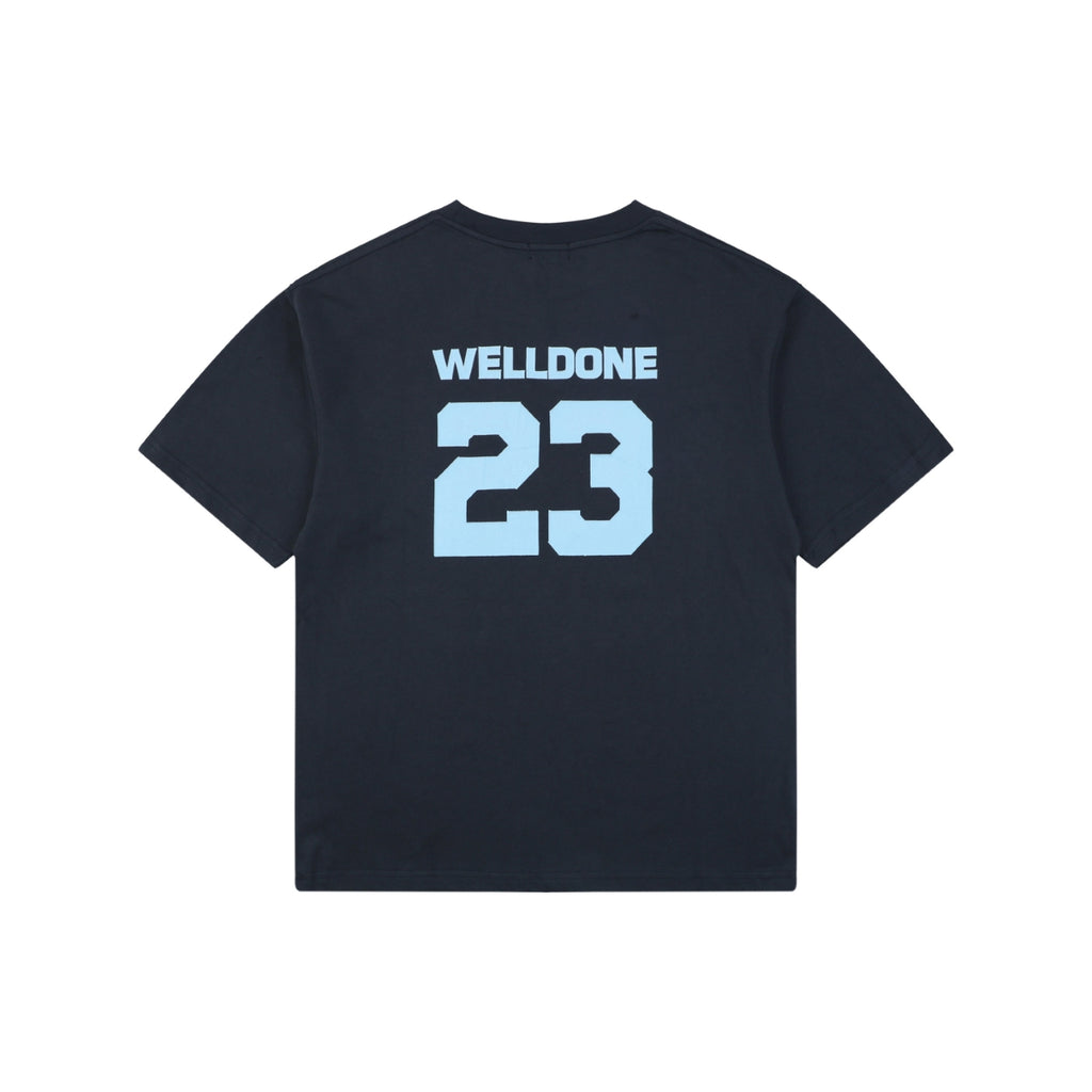 We11done Number 23 Graphic Print Short-Sleeve T-Shirt Navy