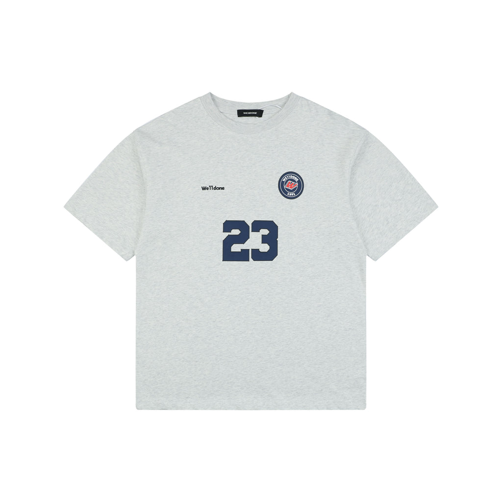 We11done Number 23 Graphic Print Short-Sleeve T-Shirt Grey