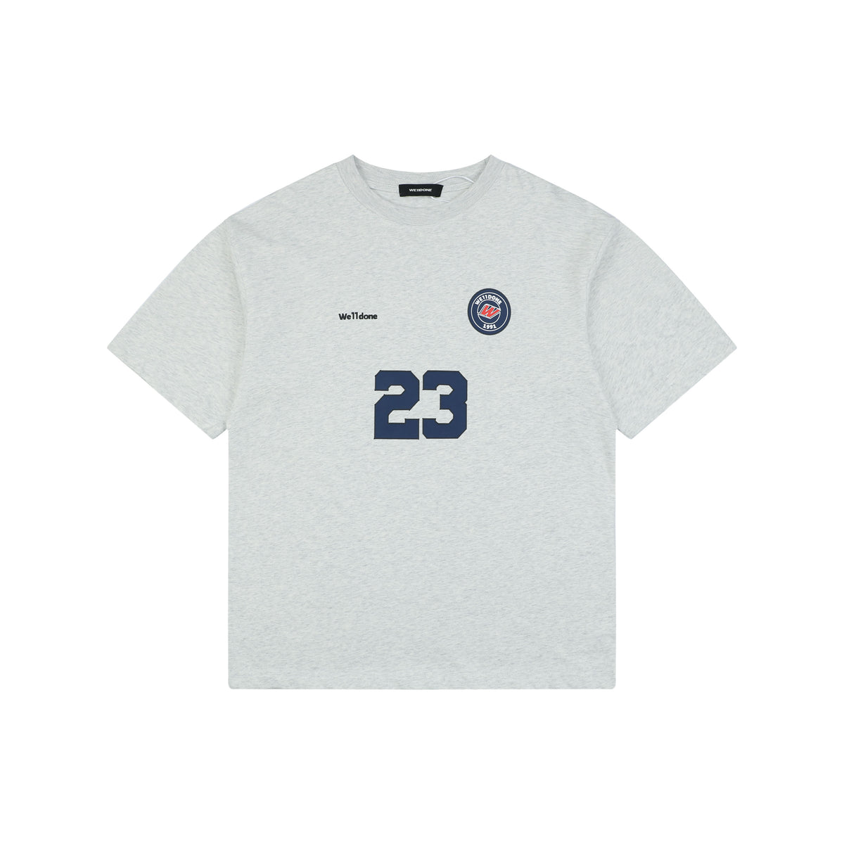 We11done Number 23 Graphic Print Short-Sleeve T-Shirt Grey