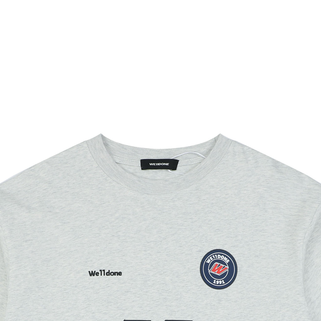 We11done Number 23 Graphic Print Short-Sleeve T-Shirt Grey