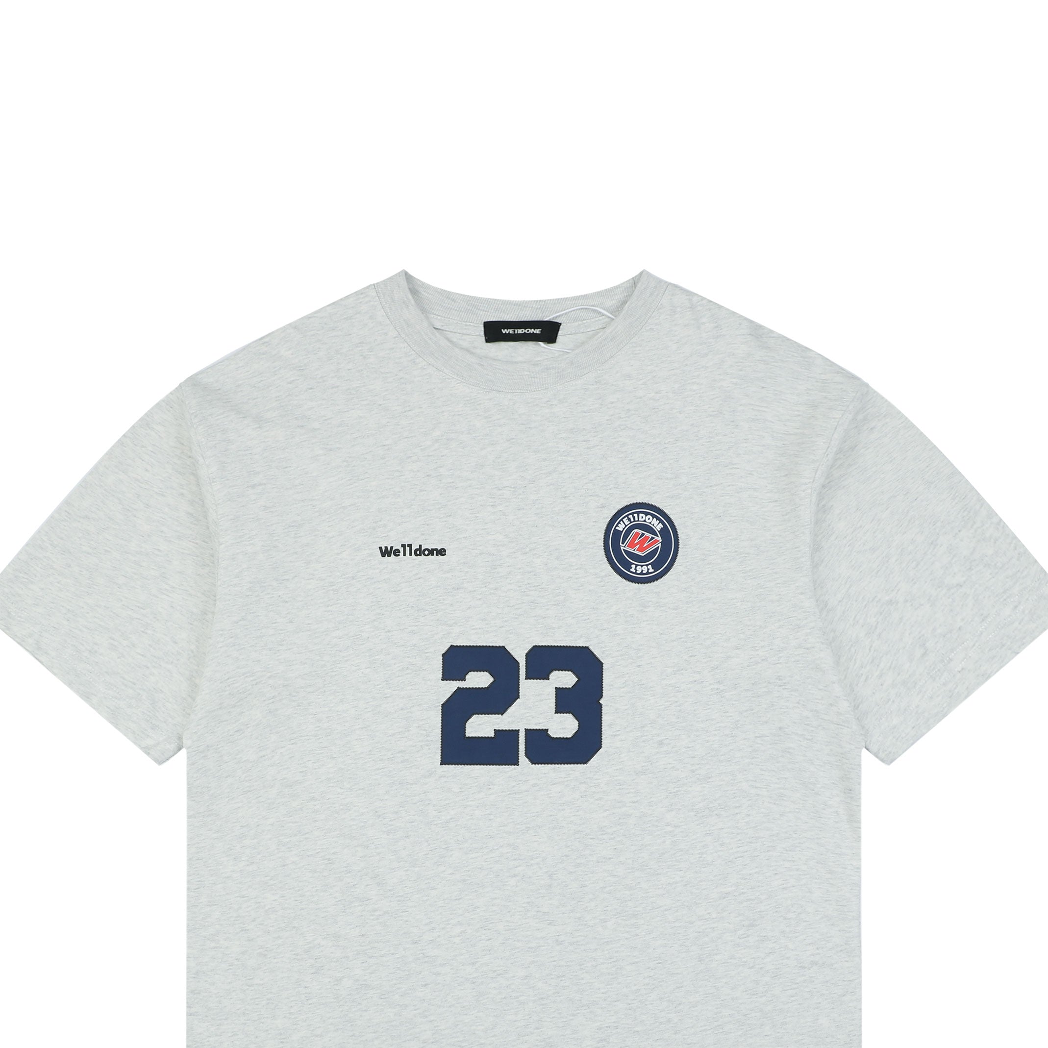 We11done Number 23 Graphic Print Short-Sleeve T-Shirt Grey