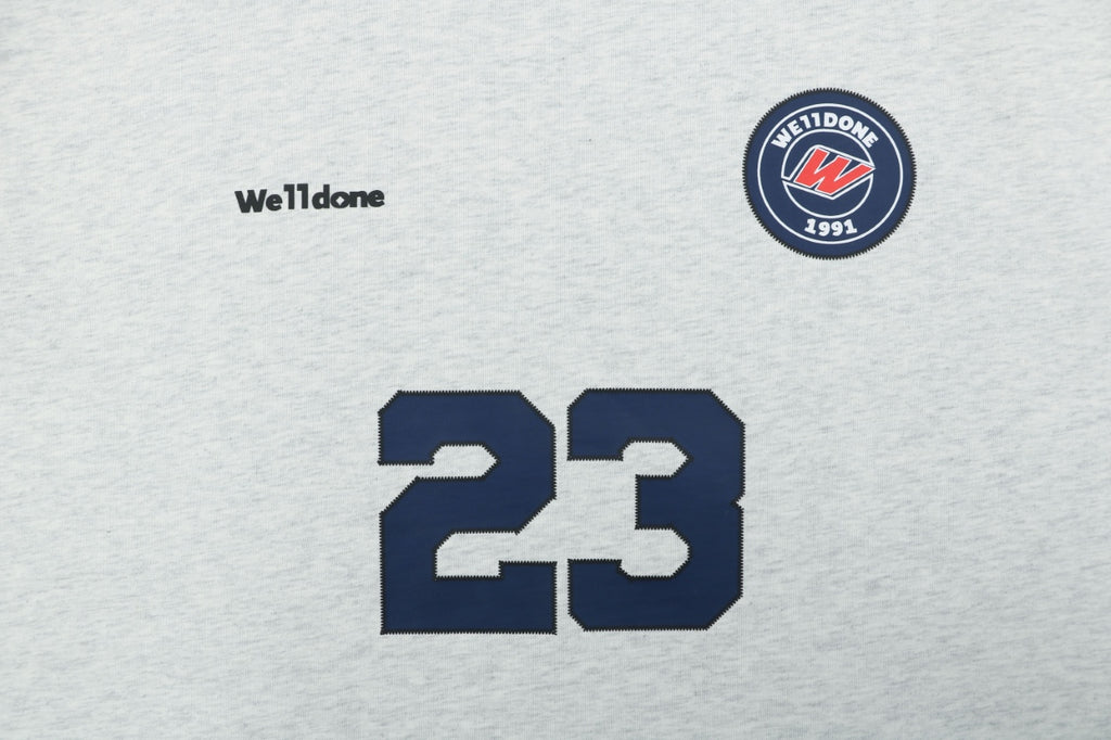 We11done Number 23 Graphic Print Short-Sleeve T-Shirt Grey