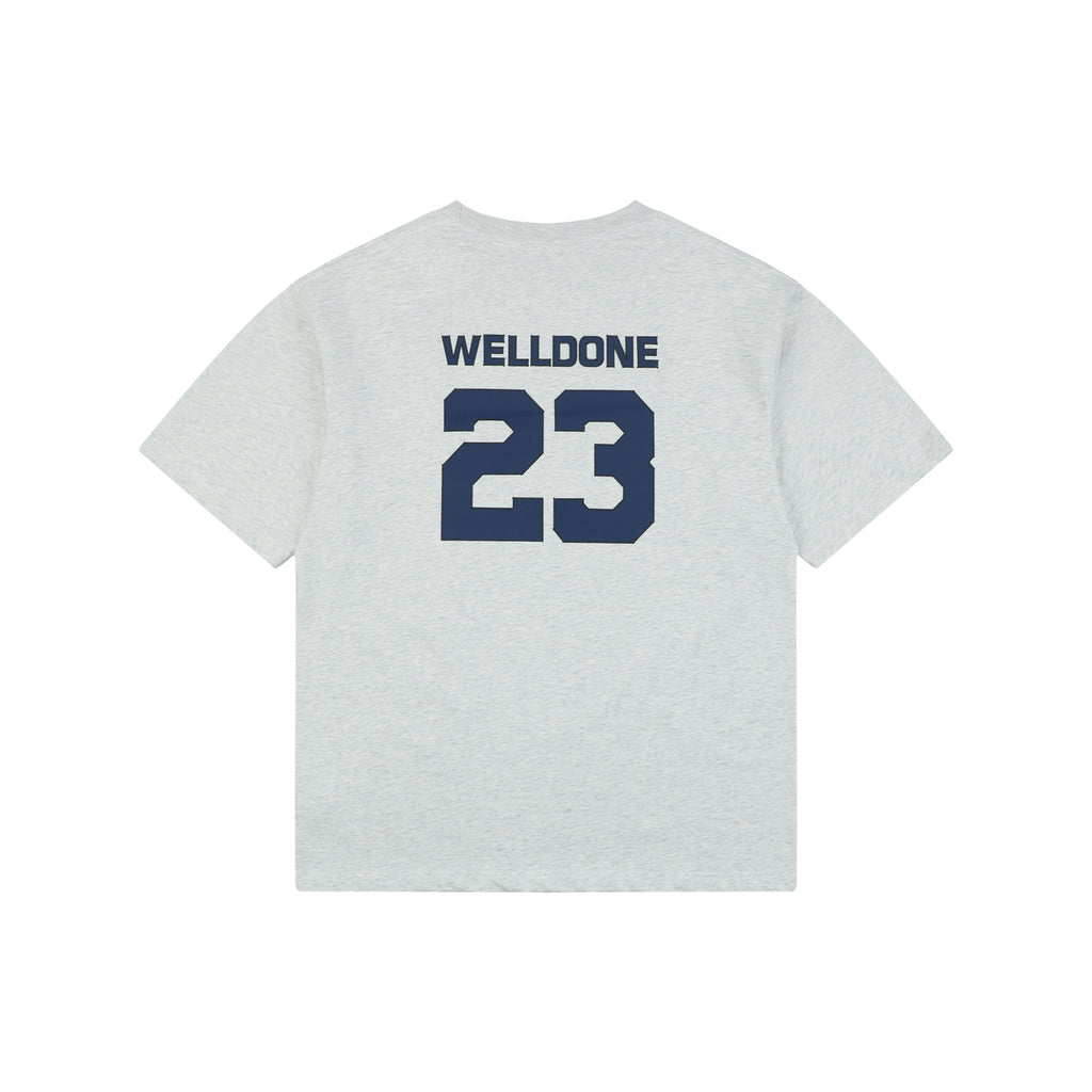 We11done Number 23 Graphic Print Short-Sleeve T-Shirt Grey