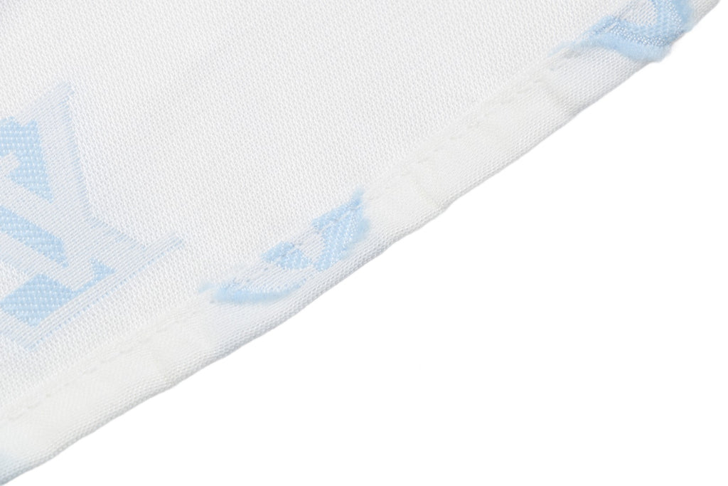 Louis Vuitton SS25 Damier Jacquard Cut-Stitch Short-Sleeve Shirt White