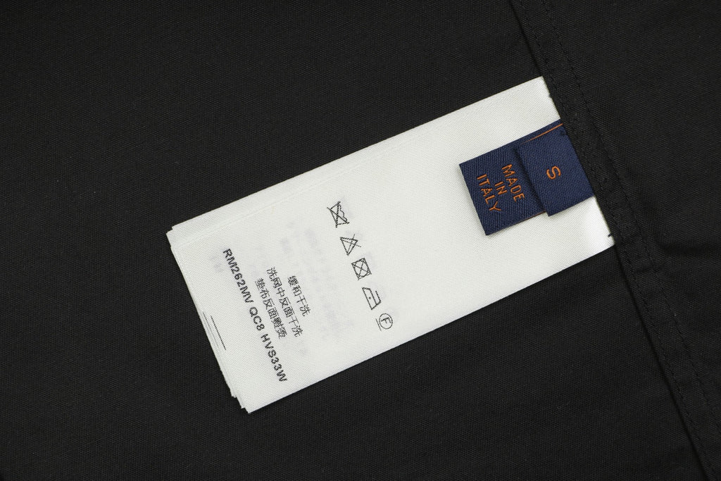 Louis Vuitton Vertical Stripe Monogram Cut-Out Short-Sleeve Shirt Black