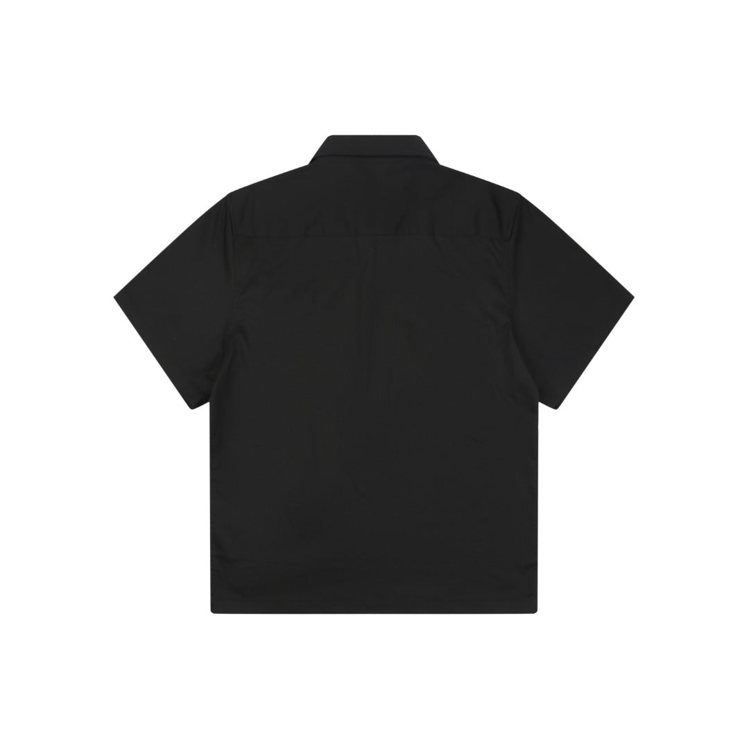 Louis Vuitton Vertical Stripe Monogram Cut-Out Short-Sleeve Shirt Black