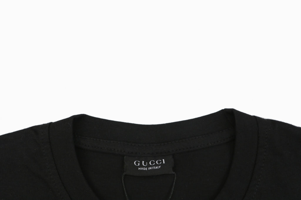 Gucci Tonal Laurel Wreath G Embroidered Short-Sleeve T-Shirt Black