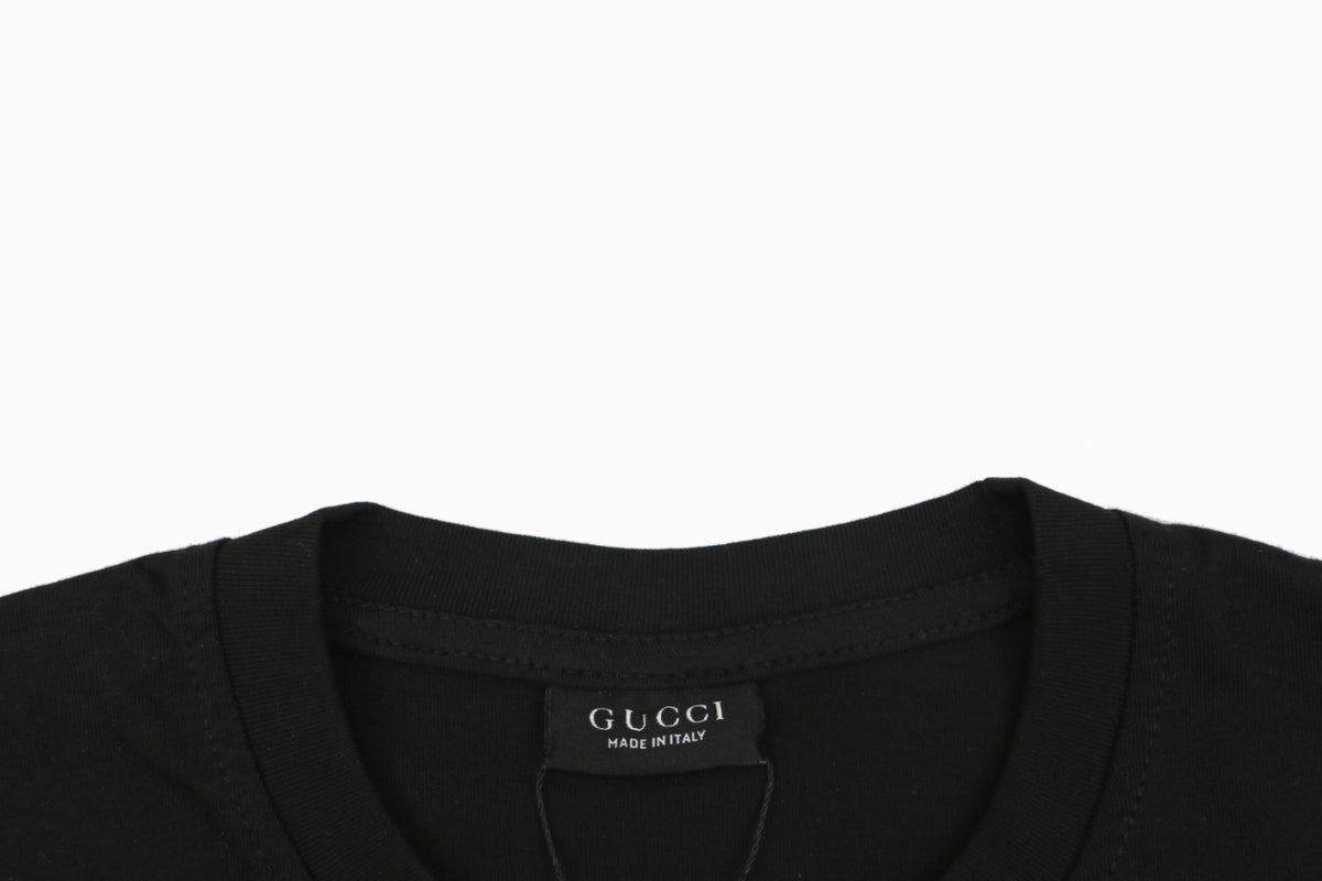 Gucci Tonal Laurel Wreath G Embroidered Short-Sleeve T-Shirt Black