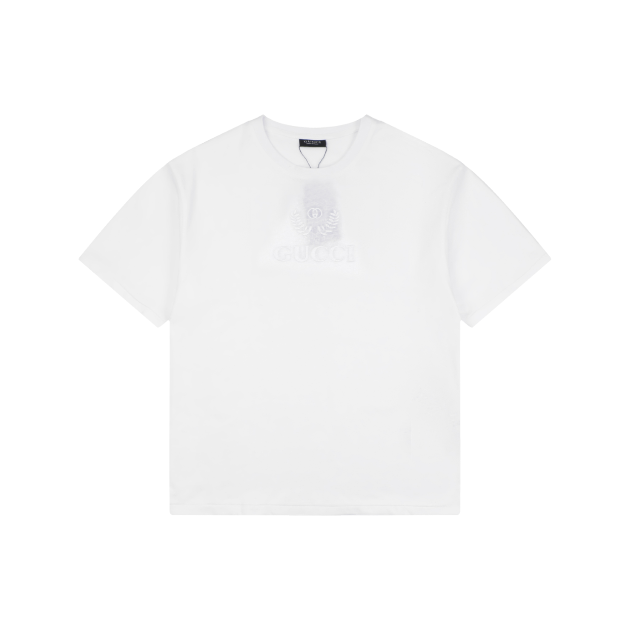 Gucci Tonal Laurel Wreath G Embroidered Short-Sleeve T-Shirt White