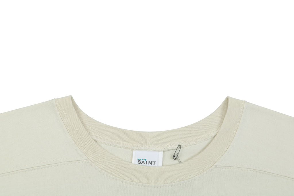 Saint Michael I Love SAINT Letter Print Short-Sleeve T-Shirt Cream