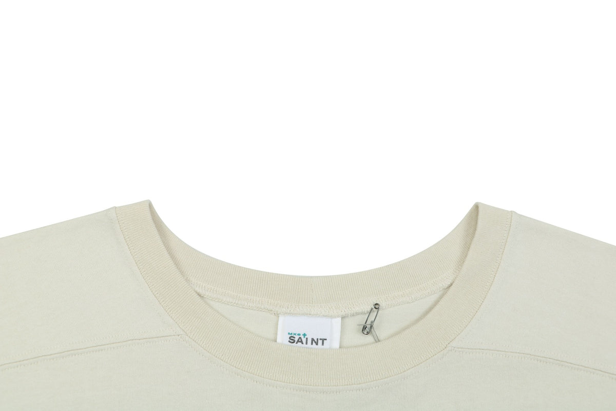 Saint Michael I Love SAINT Letter Print Short-Sleeve T-Shirt Cream