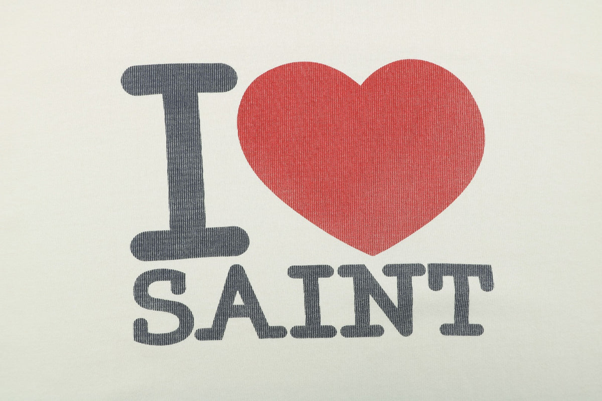 Saint Michael I Love SAINT Letter Print Short-Sleeve T-Shirt Cream