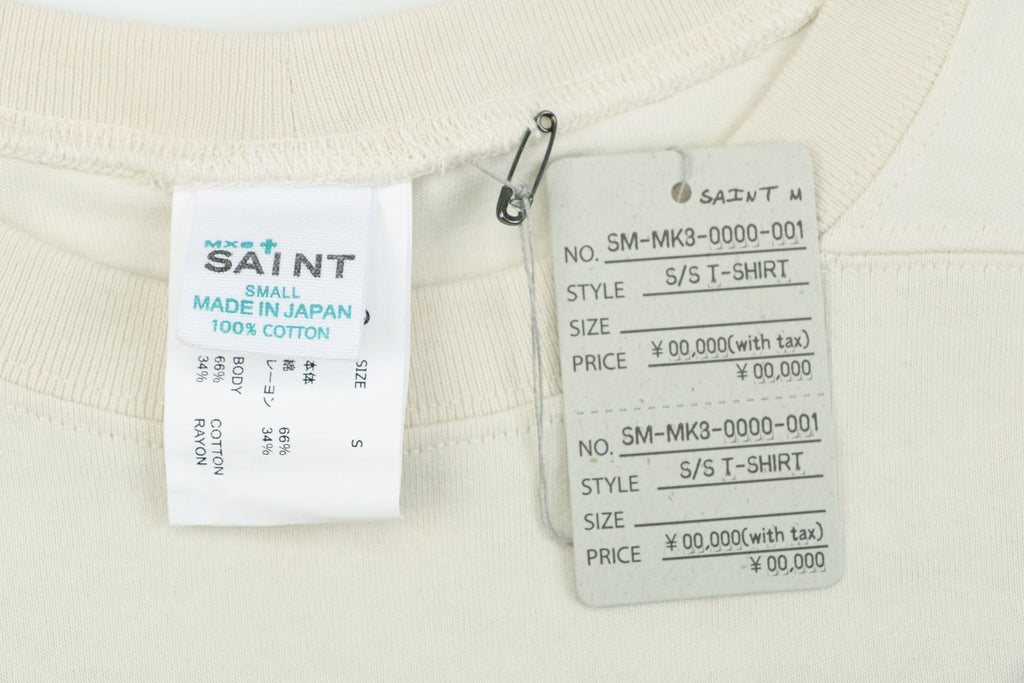 Saint Michael I Love SAINT Letter Print Short-Sleeve T-Shirt Cream