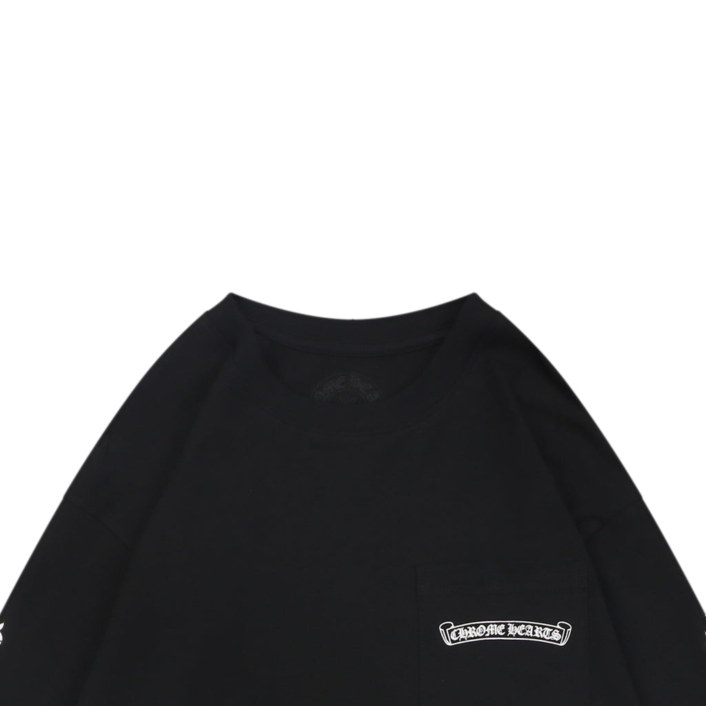 Chrome Hearts Sanskrit Scroll Multicolor Cross Fleur Print Long-Sleeve T-Shirt Black