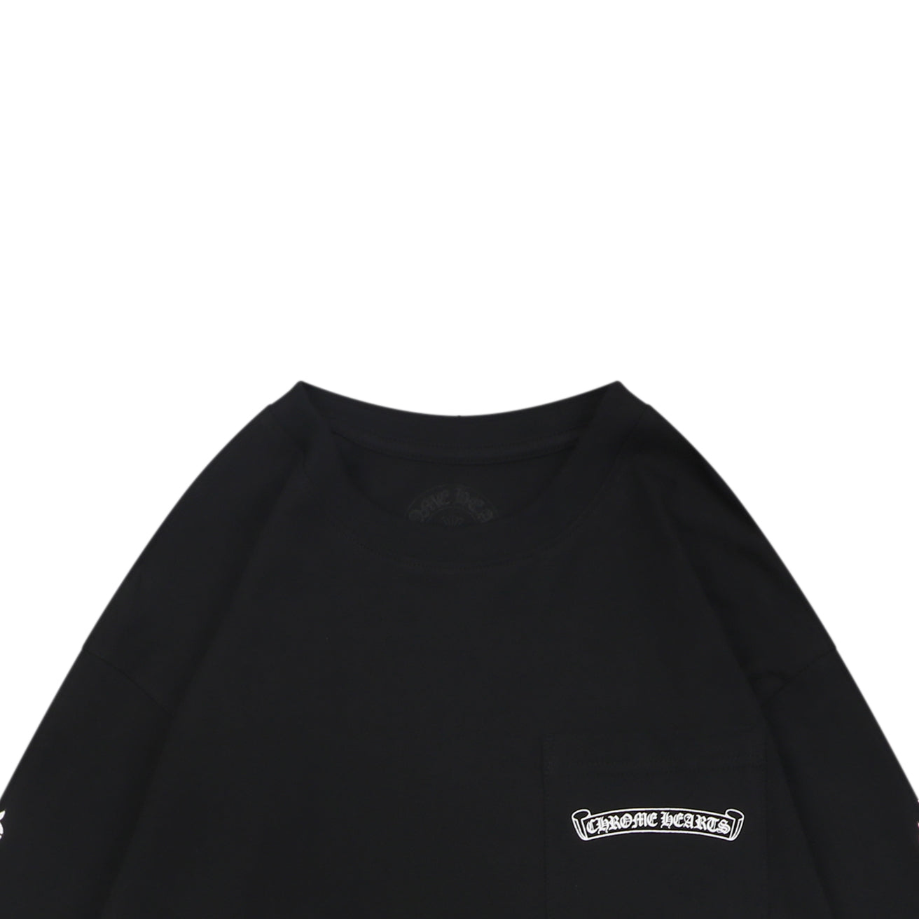 Chrome Hearts Sanskrit Scroll Multicolor Cross Fleur Print Long-Sleeve T-Shirt Black