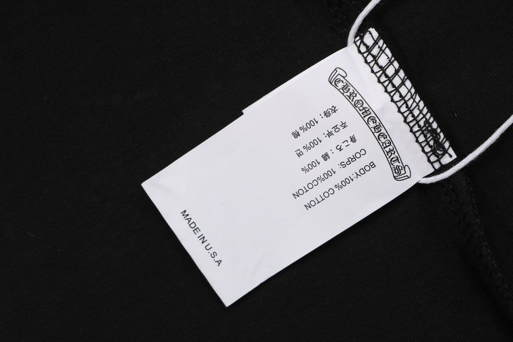 Chrome Hearts Sanskrit Scroll Multicolor Cross Fleur Print Long-Sleeve T-Shirt Black