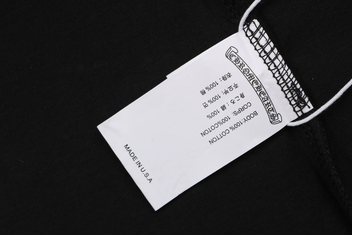 Chrome Hearts Sanskrit Scroll Multicolor Cross Fleur Print Long-Sleeve T-Shirt Black