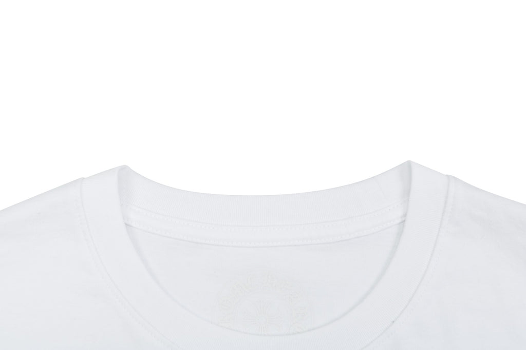 Chrome Hearts Sanskrit Scroll Multicolor Cross Fleur Print Long-Sleeve T-Shirt White