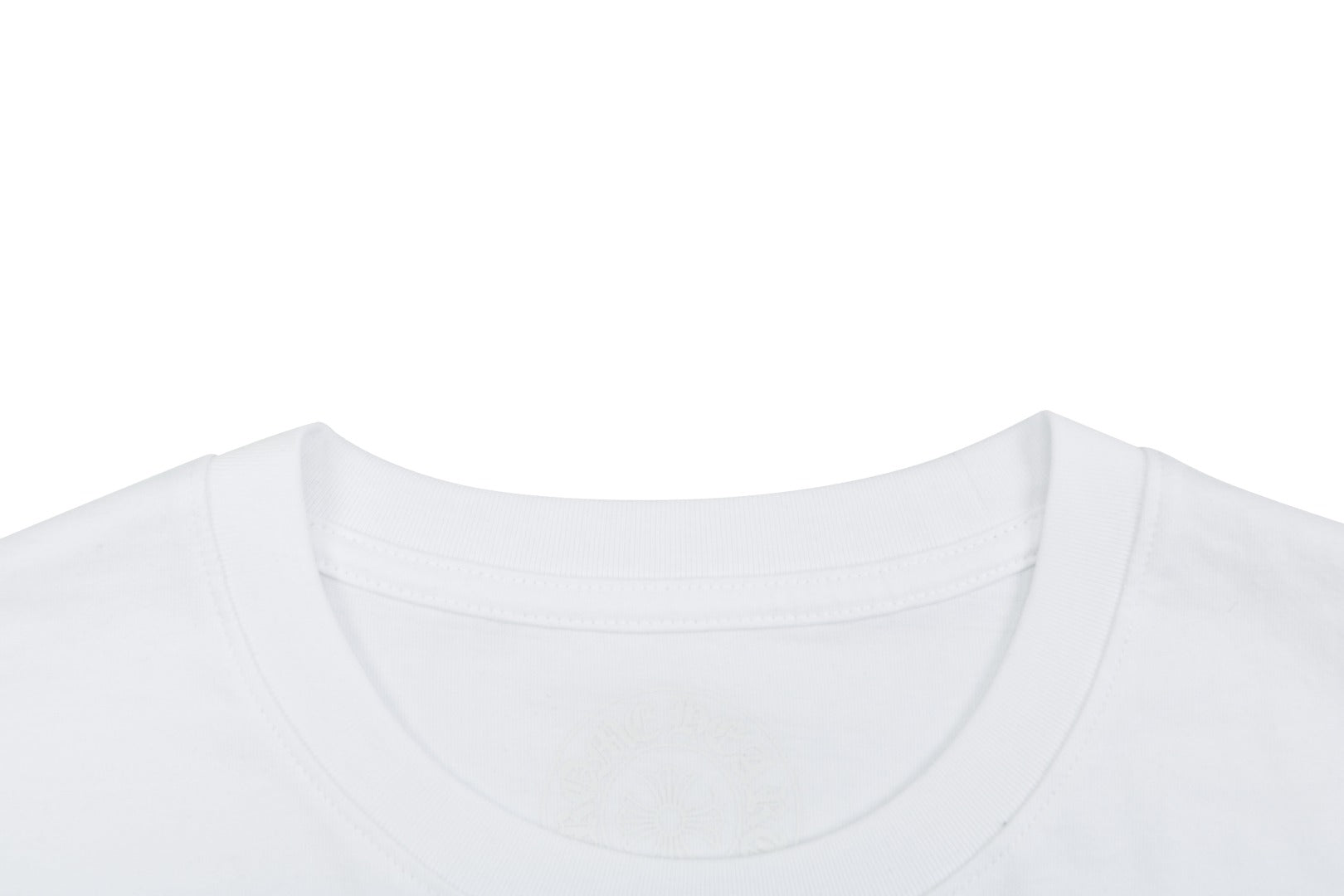 Chrome Hearts Sanskrit Scroll Multicolor Cross Fleur Print Long-Sleeve T-Shirt White