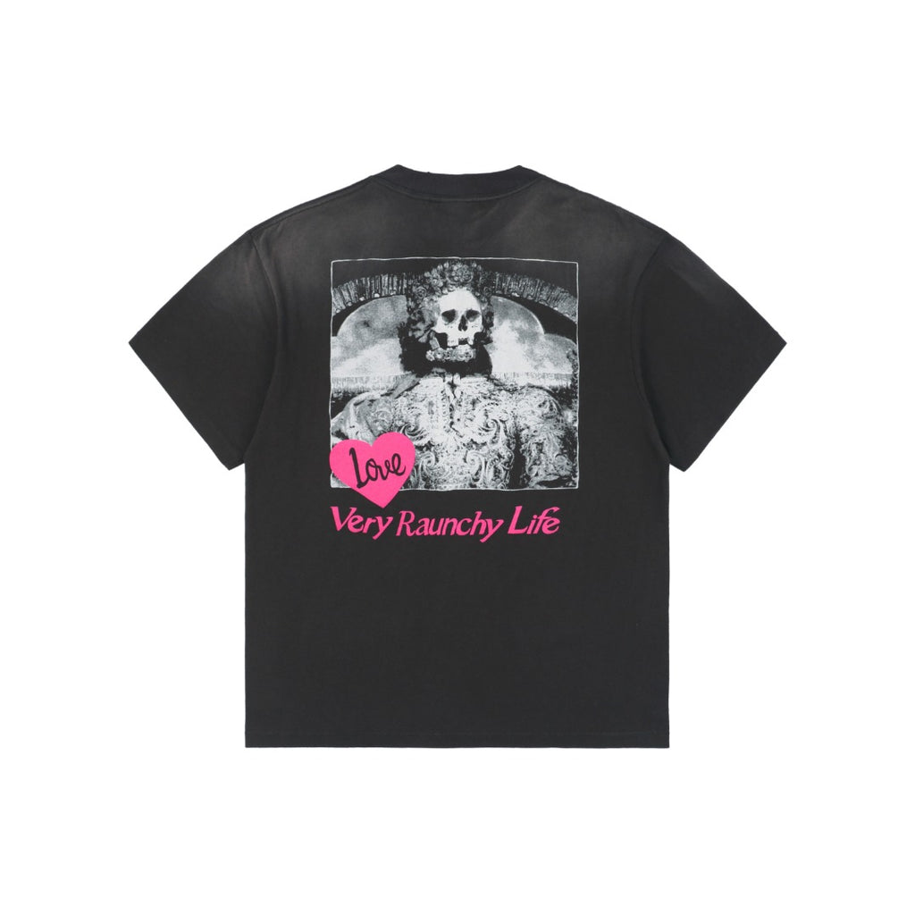 Saint Michael SS25 Love Heart Skull Graphic Print Short-Sleeve T-Shirt Black