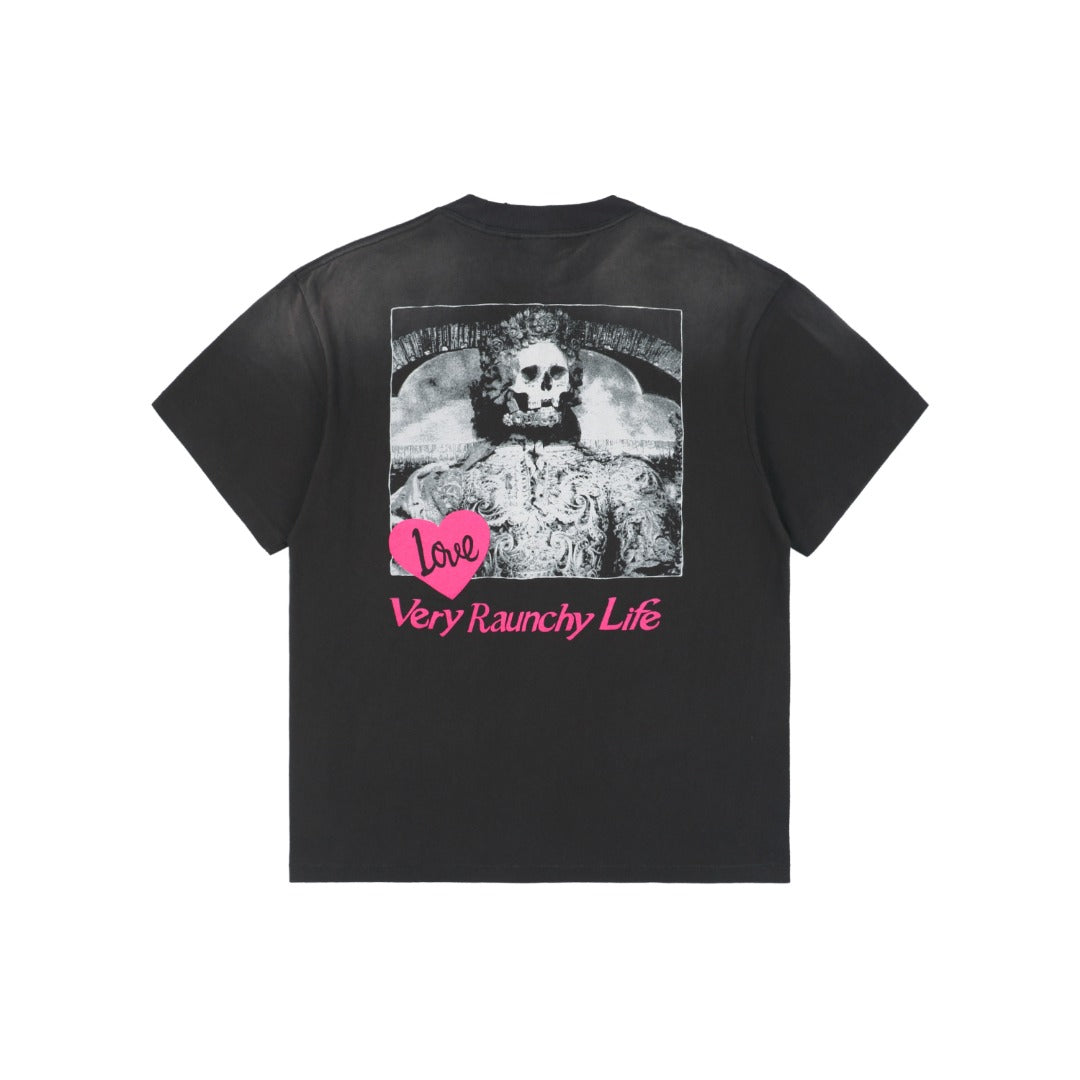 Saint Michael SS25 Love Heart Skull Graphic Print Short-Sleeve T-Shirt Black