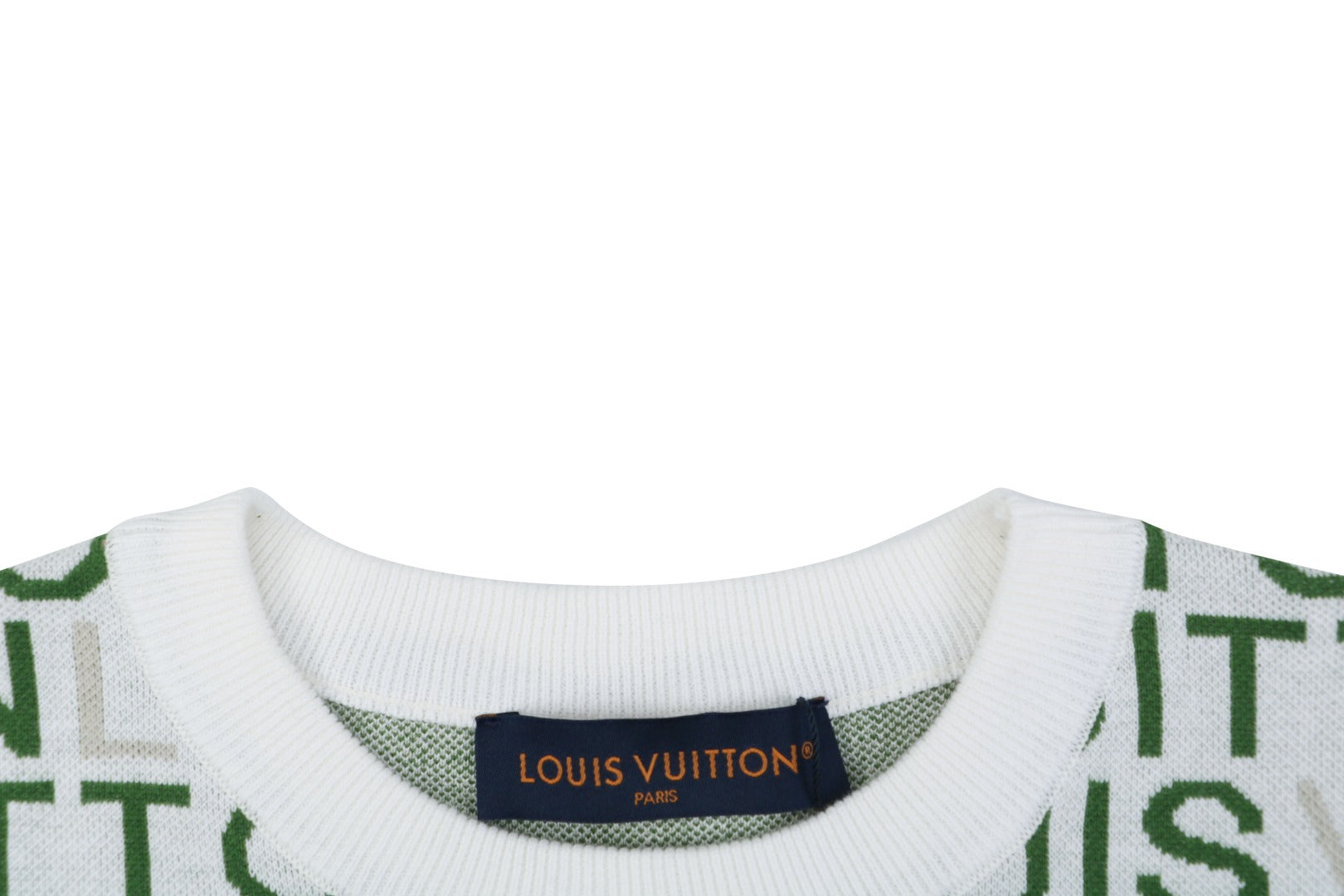 Louis Vuitton All-Over Letter Jacquard Short-Sleeve T-Shirt Grey Green