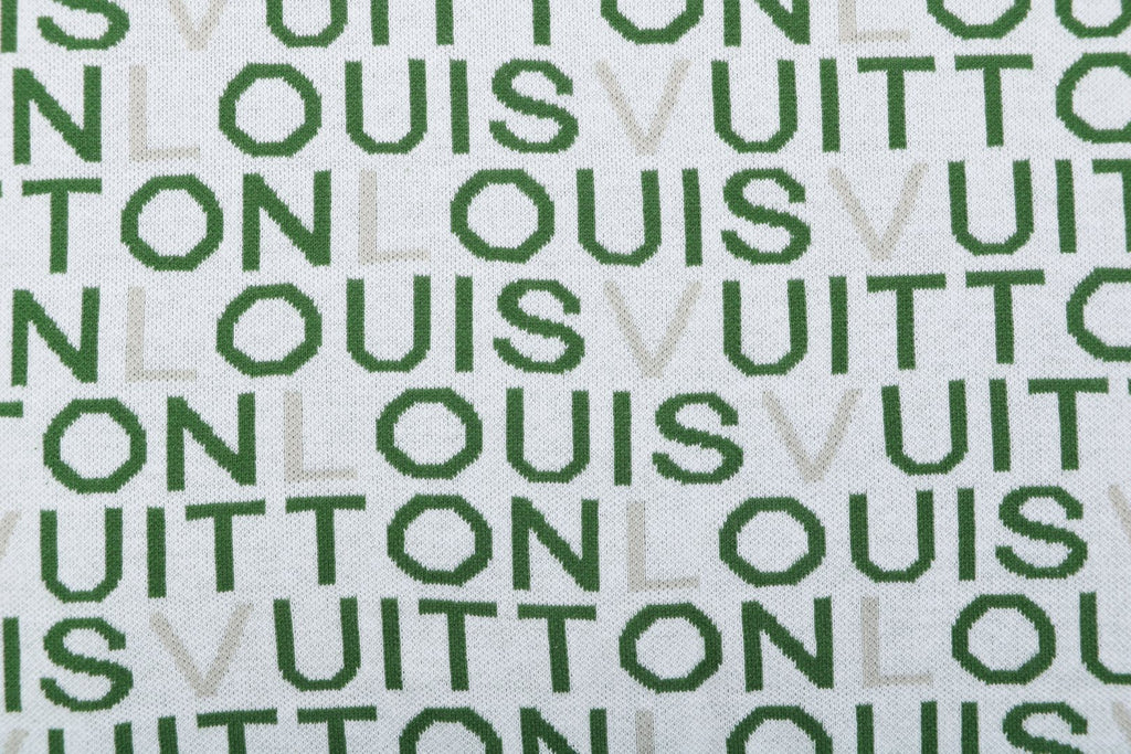 Louis Vuitton All-Over Letter Jacquard Short-Sleeve T-Shirt Grey Green