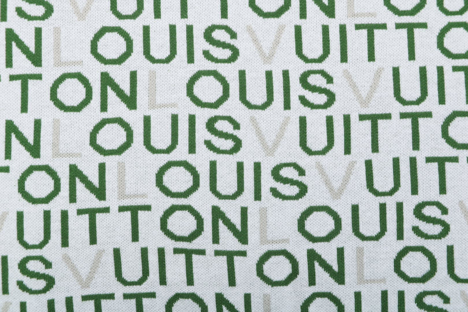 Louis Vuitton All-Over Letter Jacquard Short-Sleeve T-Shirt Grey Green