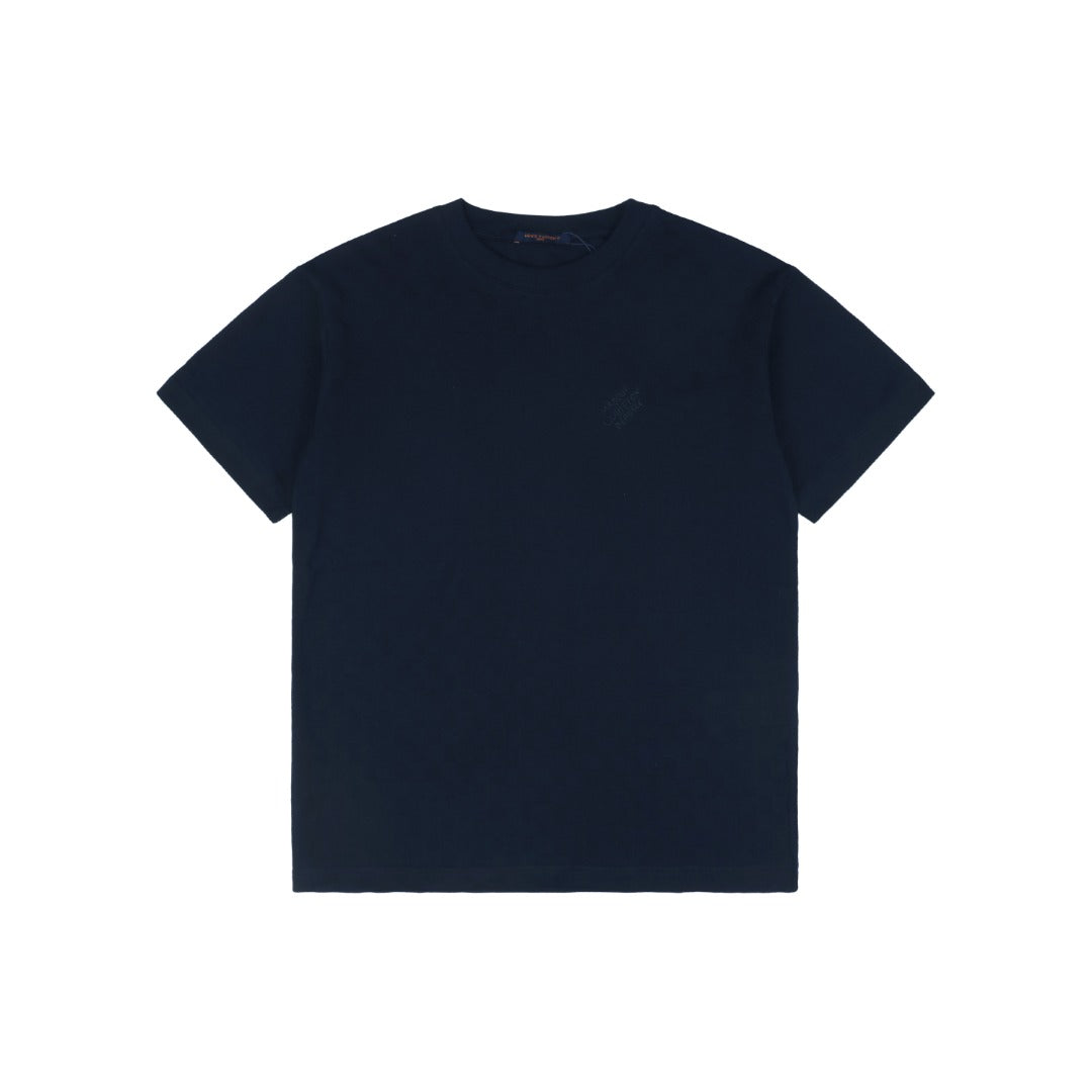 Louis Vuitton SS24 Checkerboard Jacquard Piqué Short-Sleeve T-Shirt Navy
