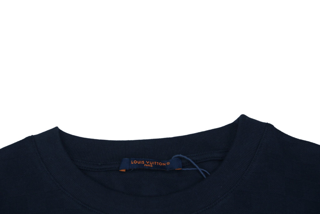 Louis Vuitton SS24 Checkerboard Jacquard Piqué Short-Sleeve T-Shirt Navy