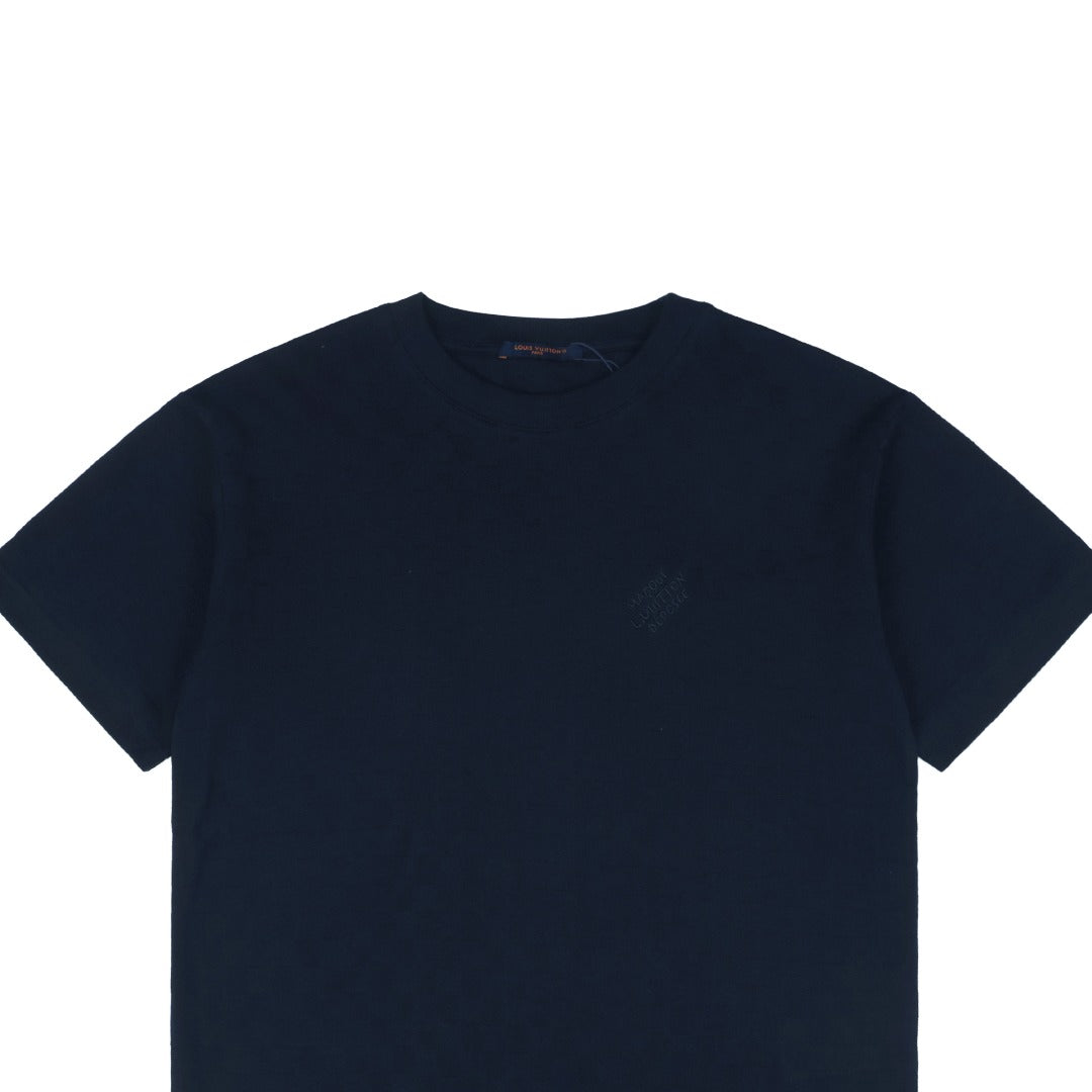 Louis Vuitton SS24 Checkerboard Jacquard Piqué Short-Sleeve T-Shirt Navy